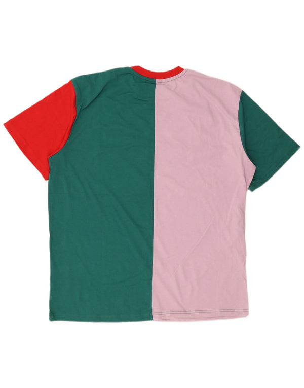 T-shirt grafica da uomo Karl Kani Top grande in cotone color block verde
