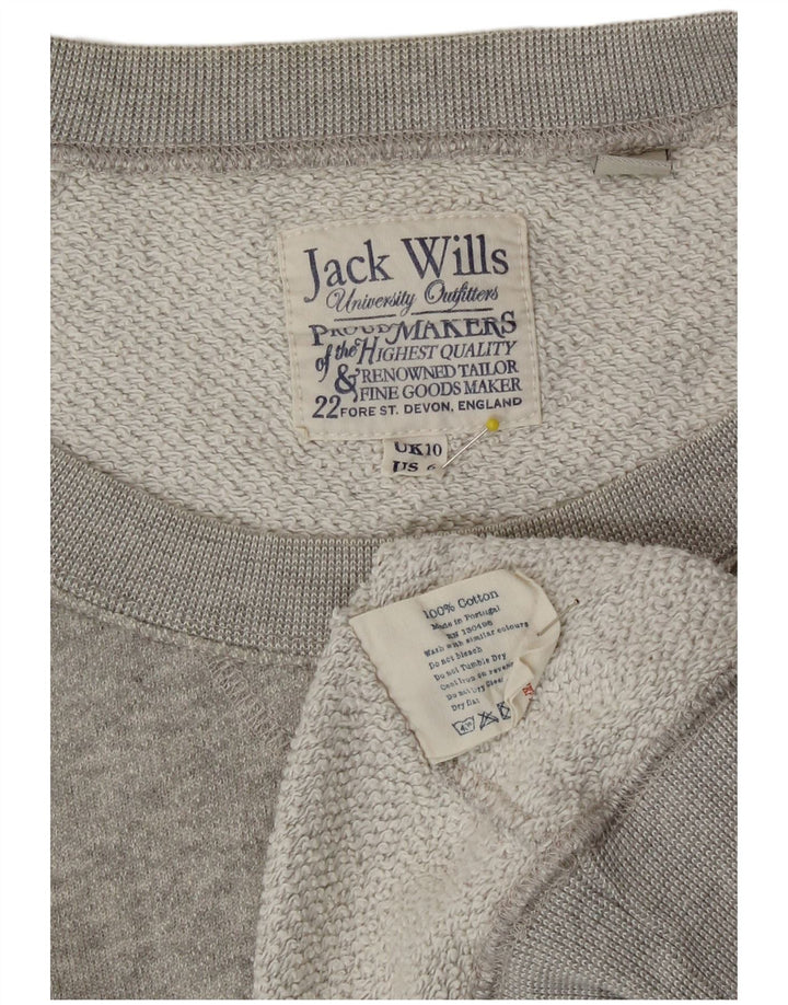 Maglione felpa oversize da donna Jack Wills UK 10 piccolo grigio chiazzato