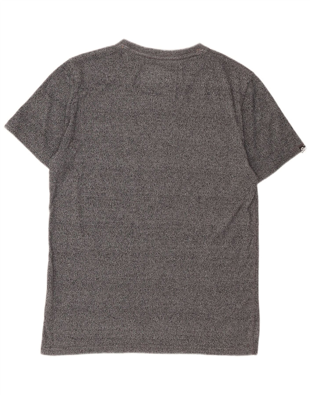 T-shirt grafica da uomo SUPERDRY Top in cotone screziato grigio medio