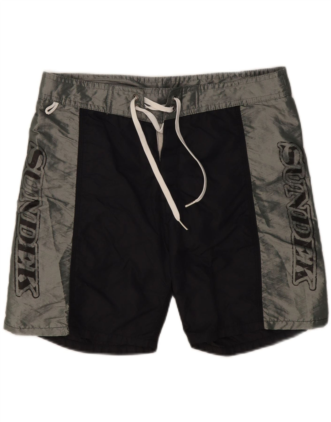 Pantaloncini da bagno grafici da uomo SUNDEK nylon color block medio nero
