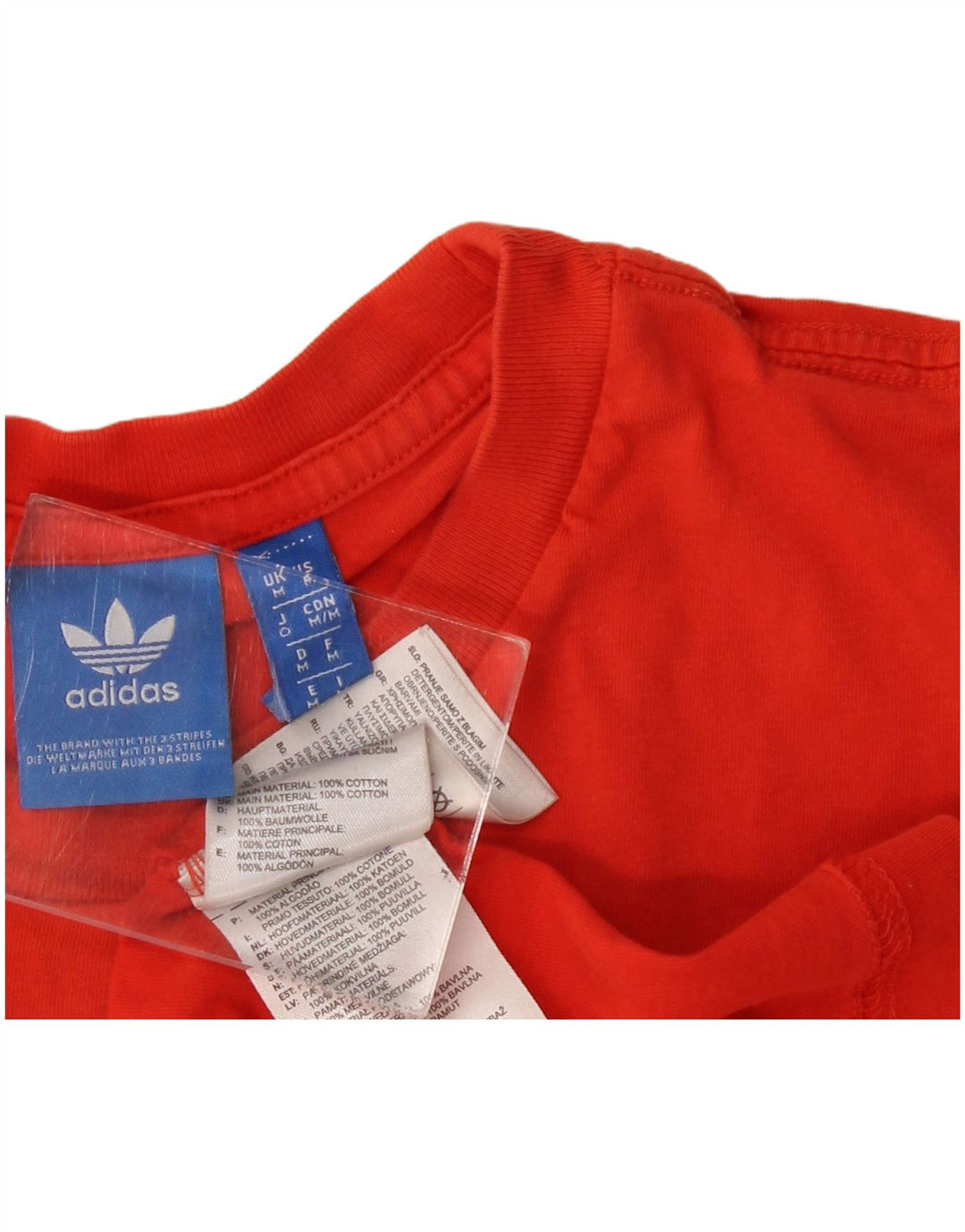 T-shirt grafica da uomo Adidas Top in cotone rosso medio