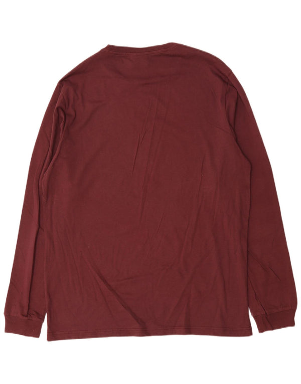 Champion Top grafico da uomo a maniche lunghe XL in cotone bordeaux