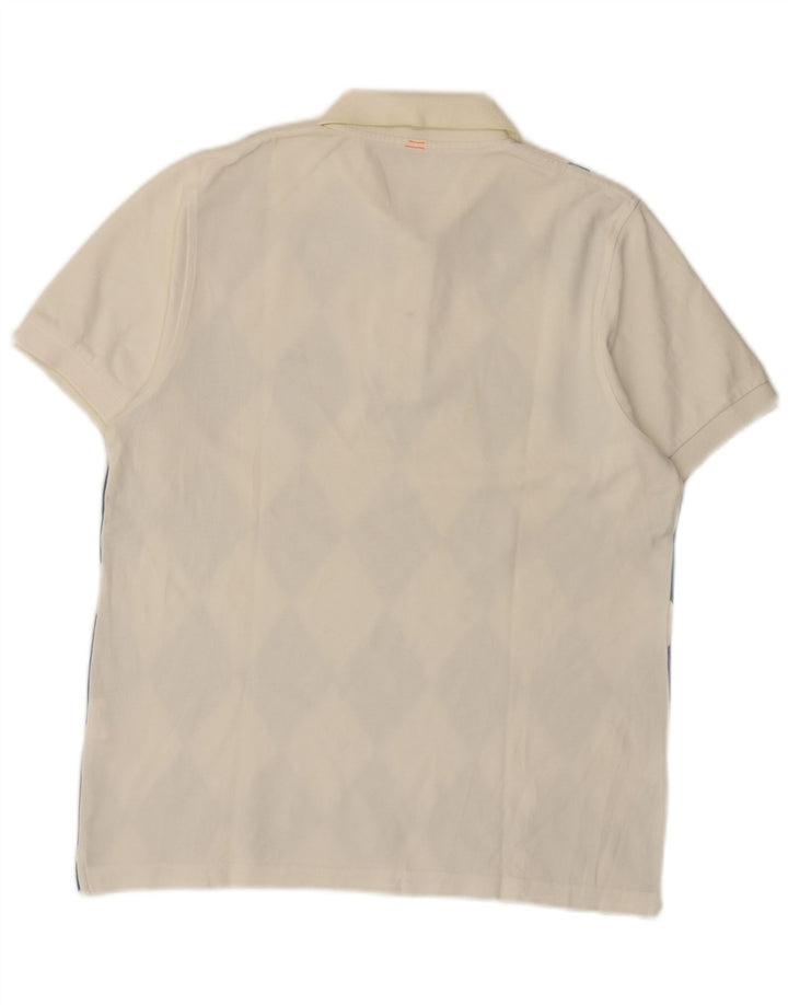 Polo da uomo Sun68 in cotone argyle/diamante bianco medio
