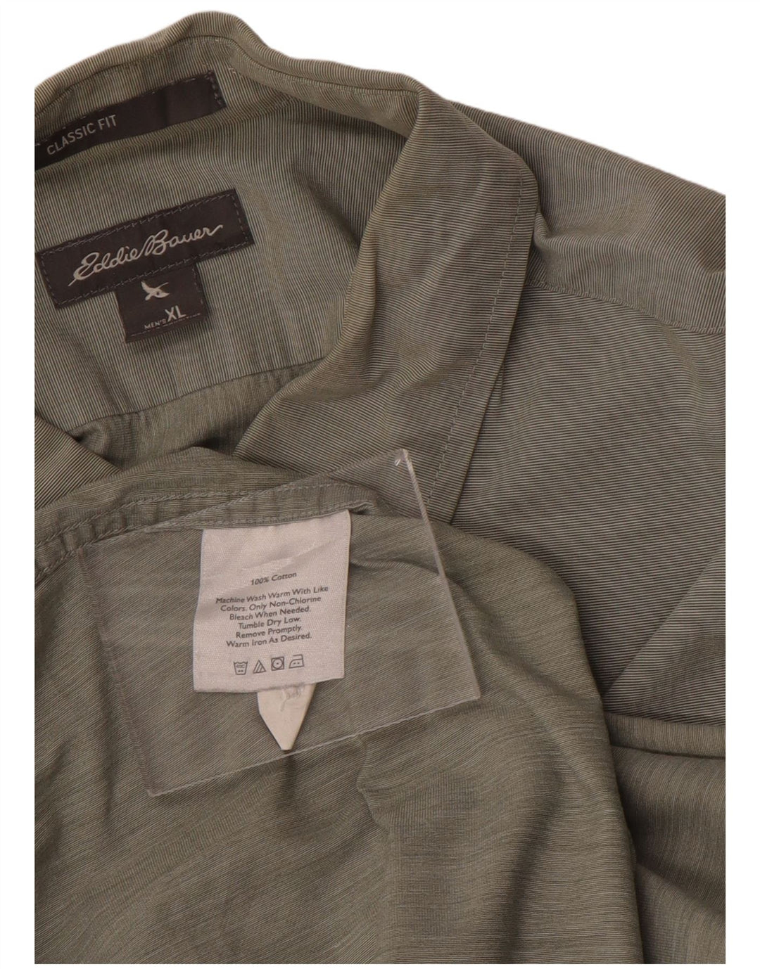 Camicia da uomo Classic Fit Eddie Bauer XL in cotone verde