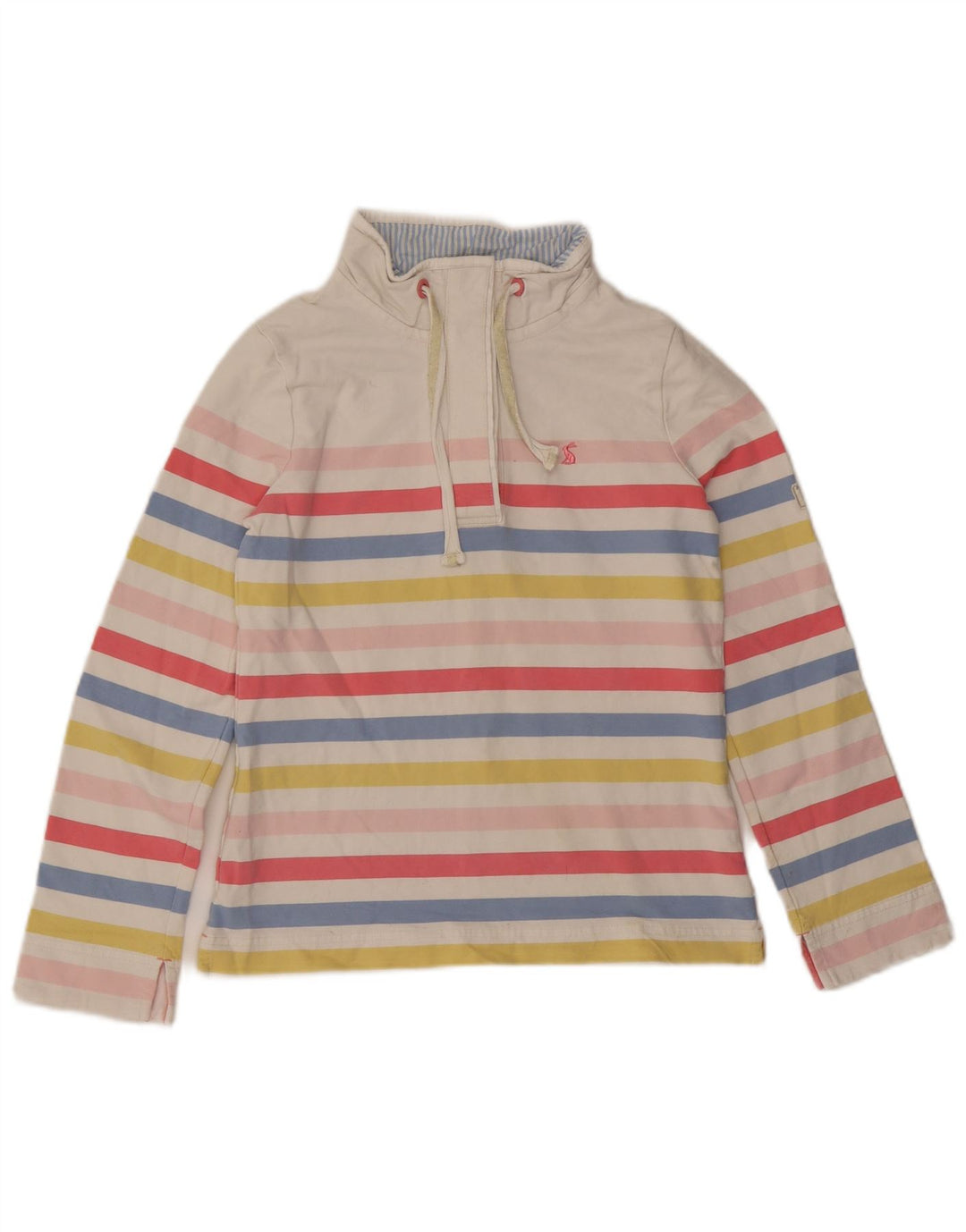 Joules Felpa da donna Maglione UK 8 Piccolo cotone a righe multicolore