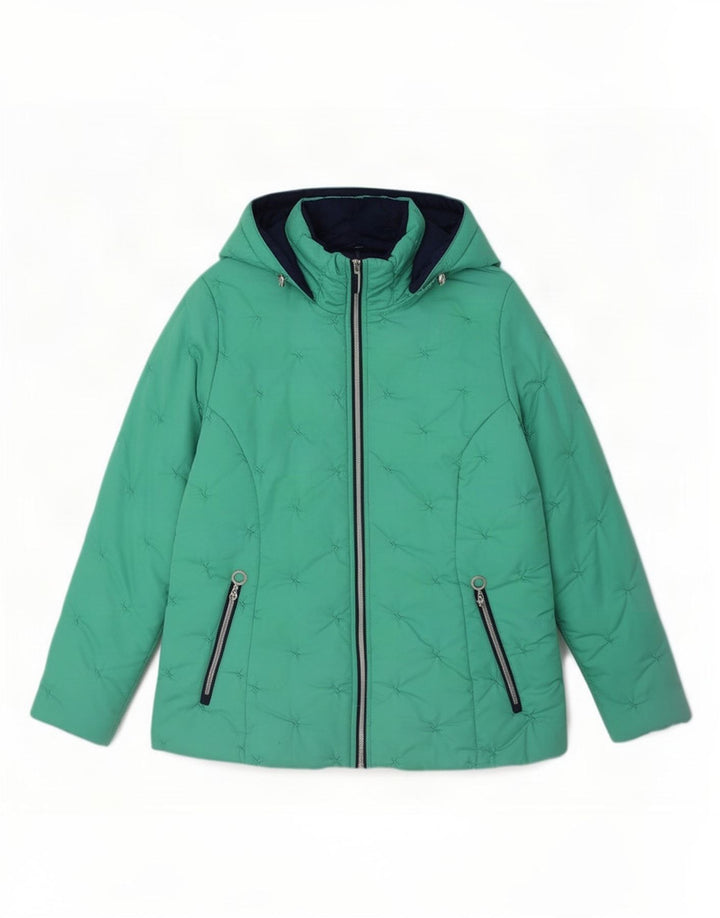 Giacca imbottita con cappuccio da donna Paco Coastal UK 12 Poliestere verde medio