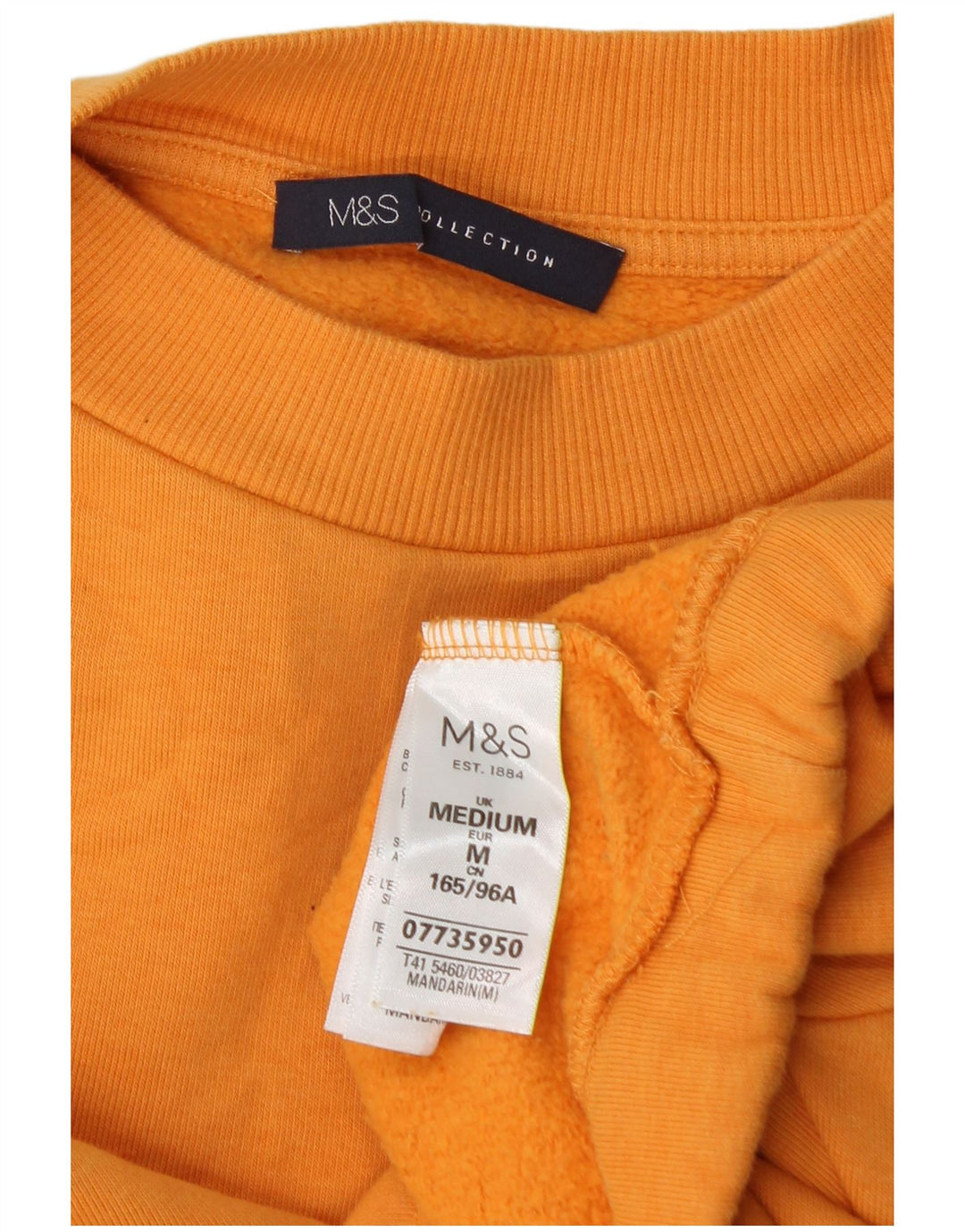 Felpa corta oversize da donna Marks & Spencer UK 14 arancione medio