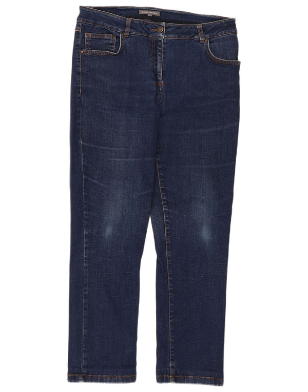 Jeans corti da donna Laura Ashley UK 14 Large W32 L26 Cotone blu navy