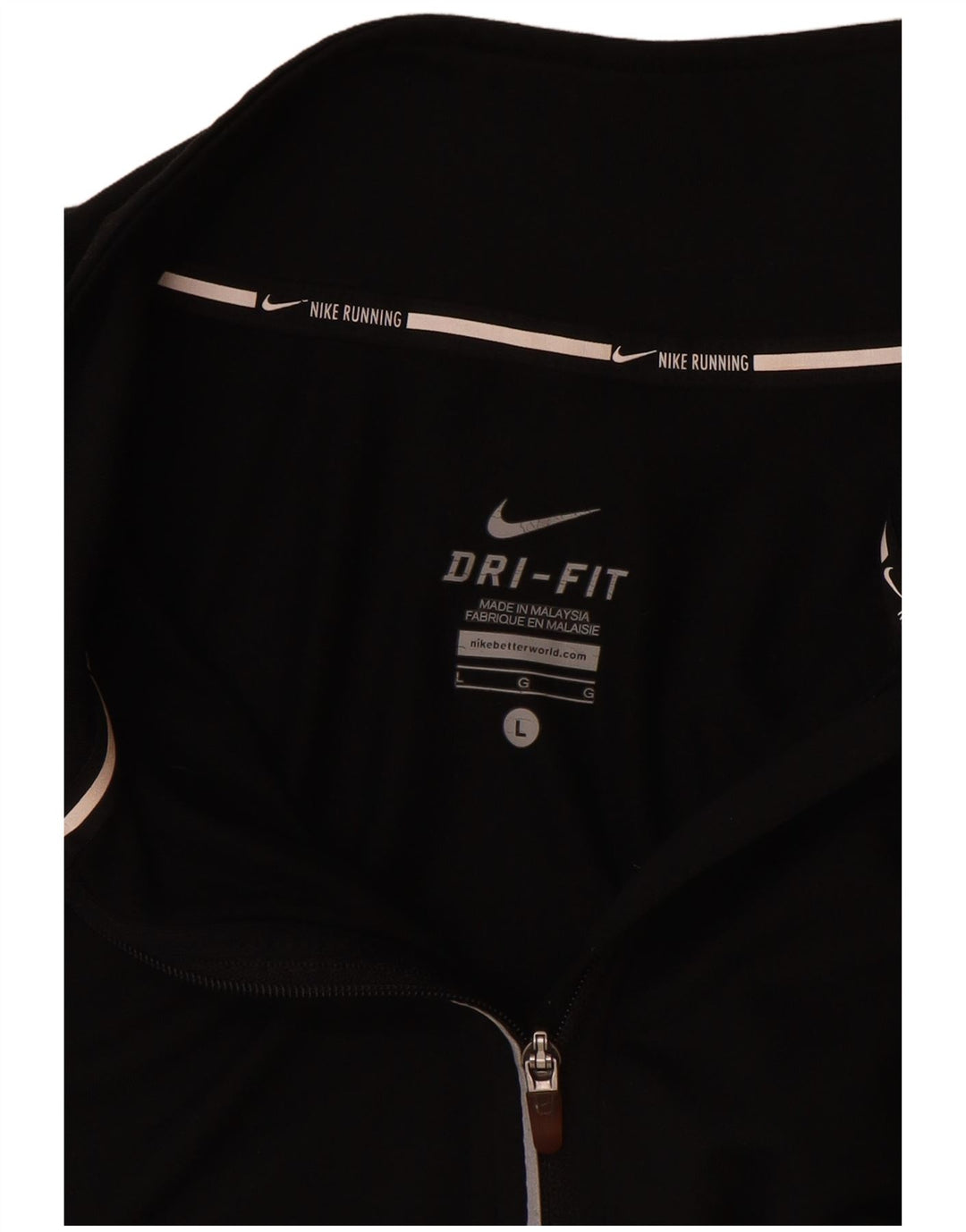 Maglia da tuta pullover con zip e collo Nike Dri Fit da donna UK 16 grande nera