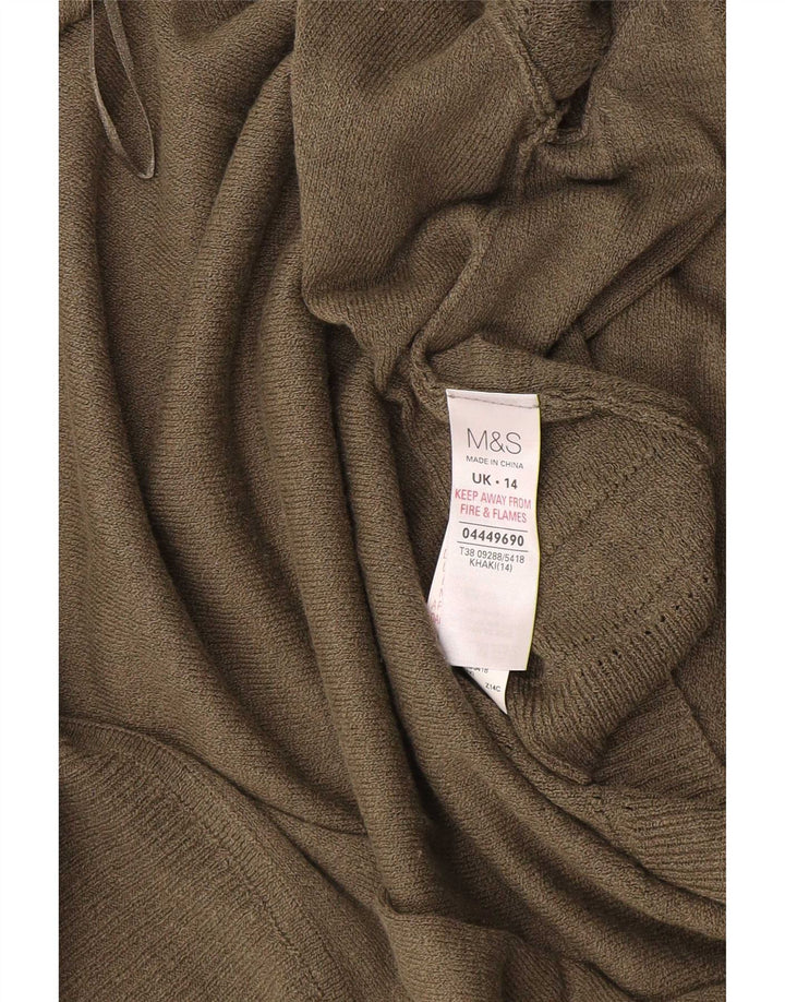 Maglione cardigan a maniche corte da donna Marks & Spencer UK 14 Medio Cachi