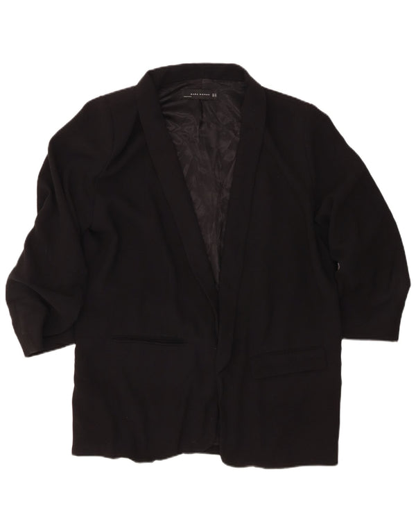 Giacca Blazer Aperta da Donna con Maniche a 3/4 ZARA UK 18 XL Nera