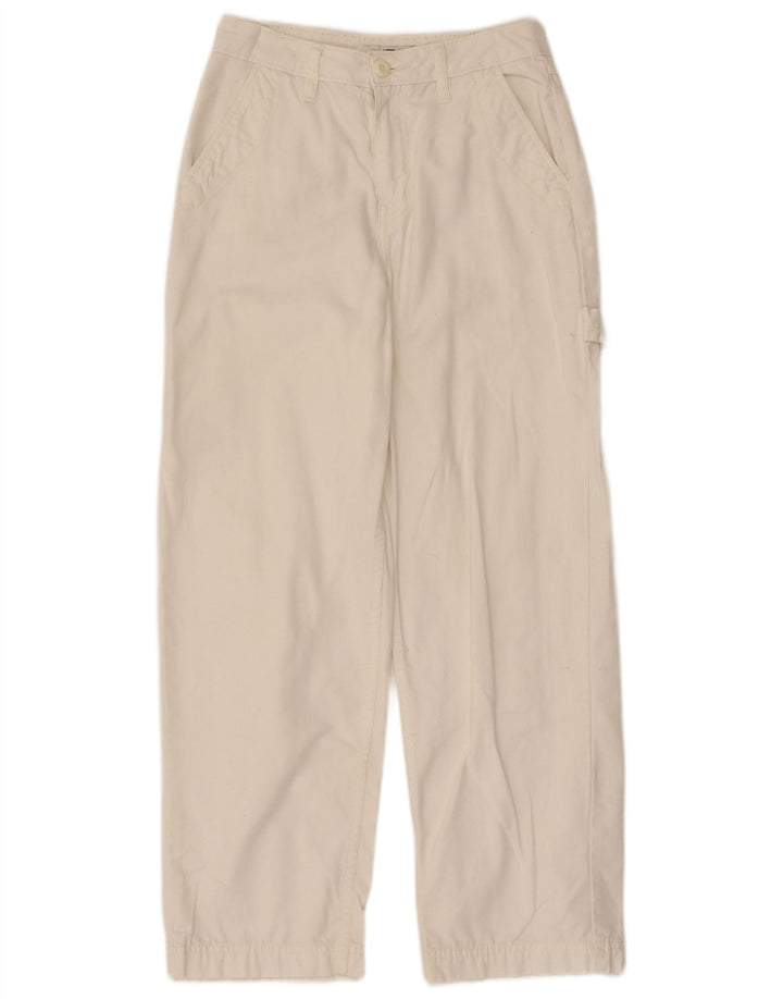Pantaloni cargo dritti da donna Vans W25 L27 cotone bianco