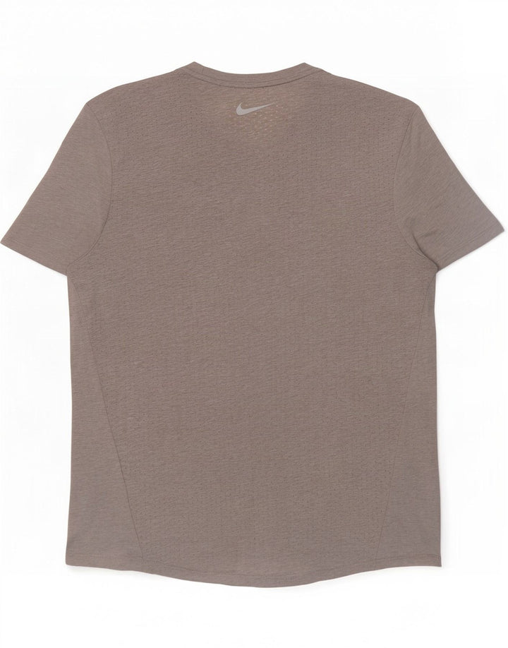 T-shirt Nike Dri Fit da uomo, top in poliestere grigio medio