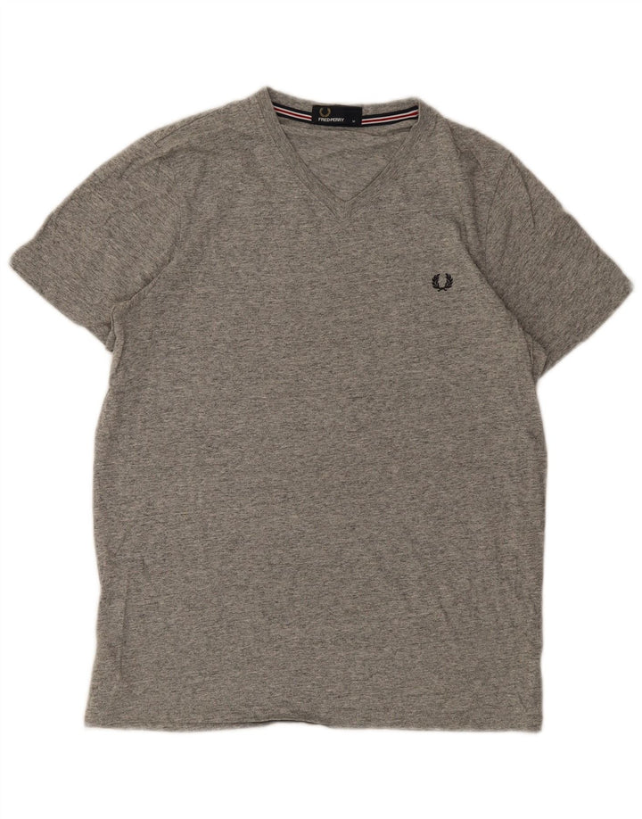 FRED PERRY T-shirt da uomo Top in cotone chiazzato grigio medio
