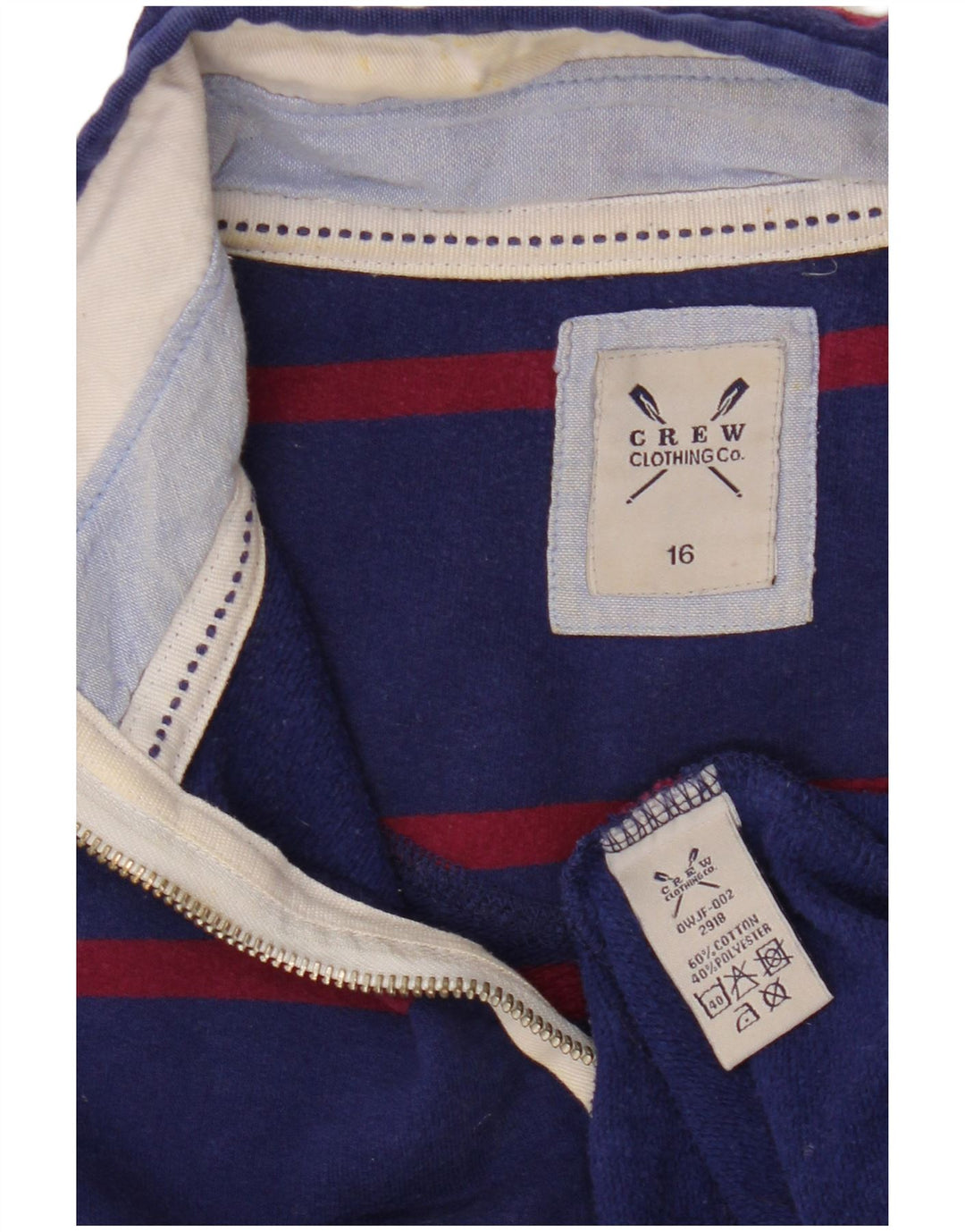 CREW CLOTHING Felpa da donna Maglione UK 16 Grandi strisce blu navy
