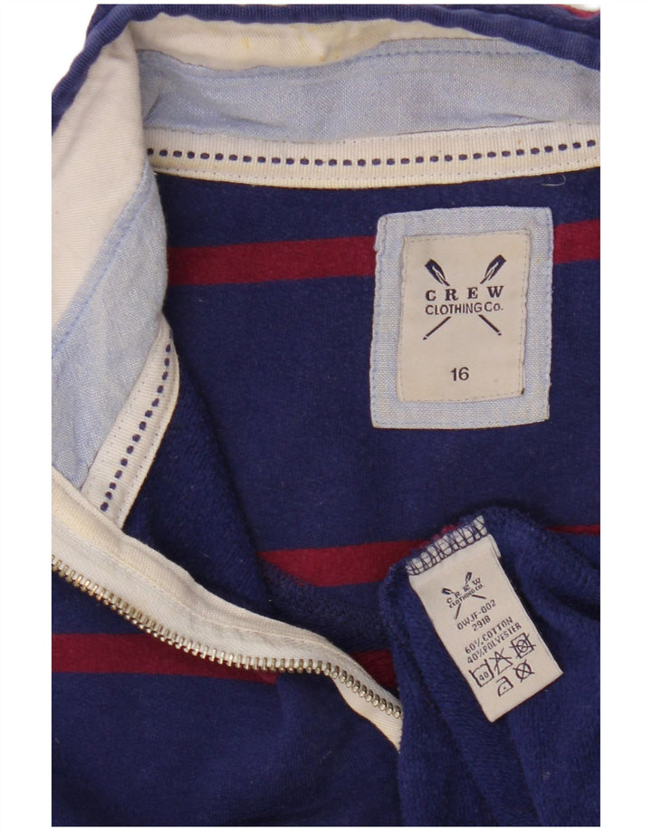 CREW CLOTHING Felpa da donna Maglione UK 16 Grandi strisce blu navy