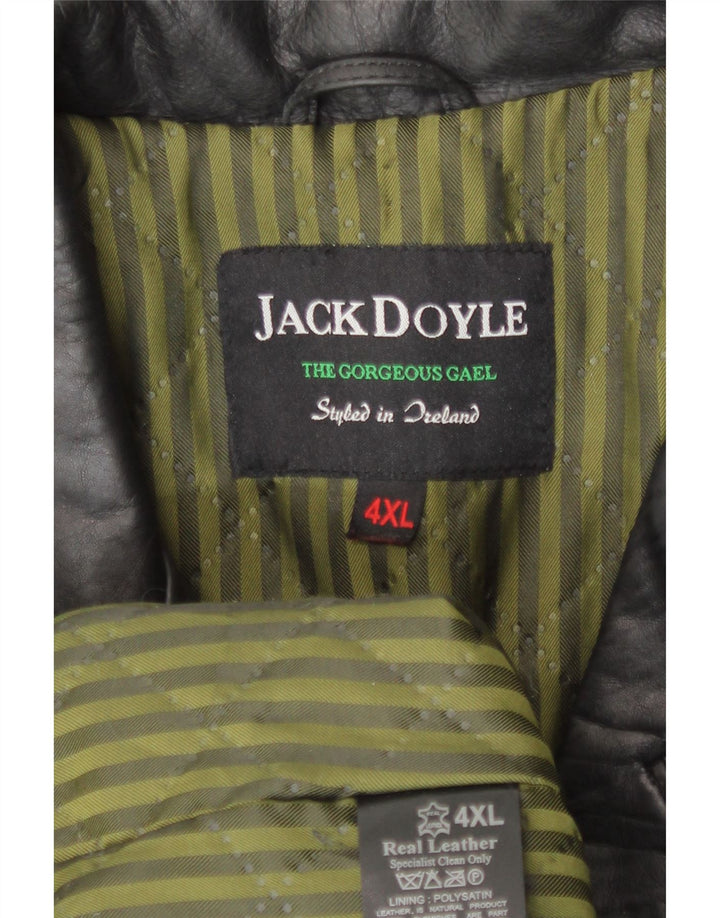 Giacca in pelle da uomo Jack Doyle UK 48 4XL Pelle nera