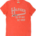 TOMMY HILFIGER Mens Graphic T-Shirt Top Medium Orange Cotton Vintage Tommy Hilfiger and Second-Hand Tommy Hilfiger from Messina Hembry 