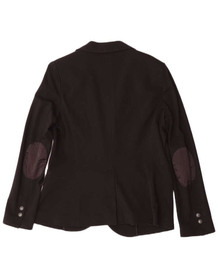 Giacca Blazer 2 Bottoni Donna Trussardi Jeans IT 46 Large Nera in Viscosa
