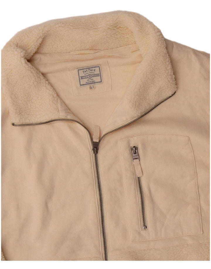 Giacca in pile da donna Fat Face UK 18 XL Poliestere bianco sporco