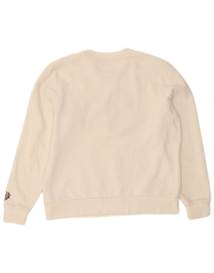 Felpa oversize con grafica da donna Superdry, maglione UK 12 medio bianco