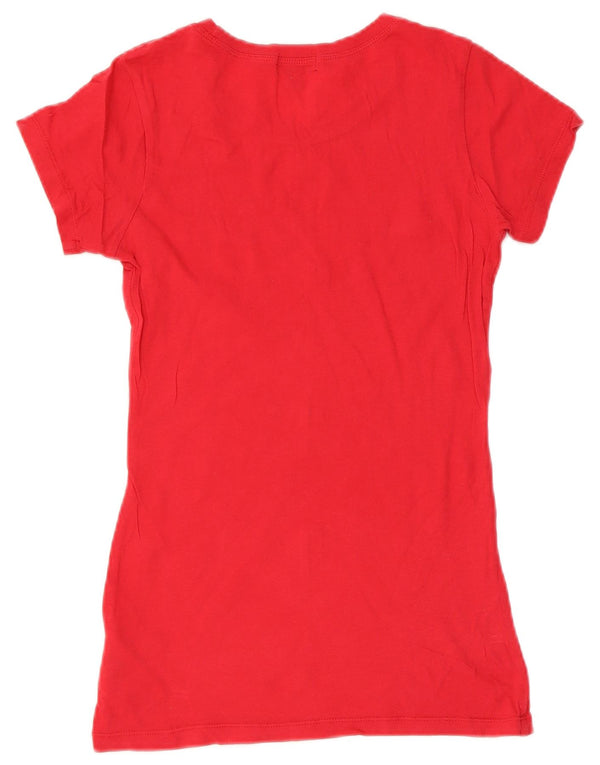 T-shirt grafica da donna Guess UK 6 XS rossa in cotone