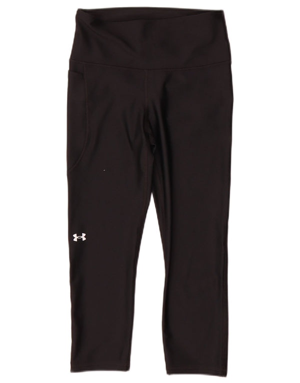 Under Armour Womens Heat Gear Capri Leggings UK 8 Small Poliestere Nero