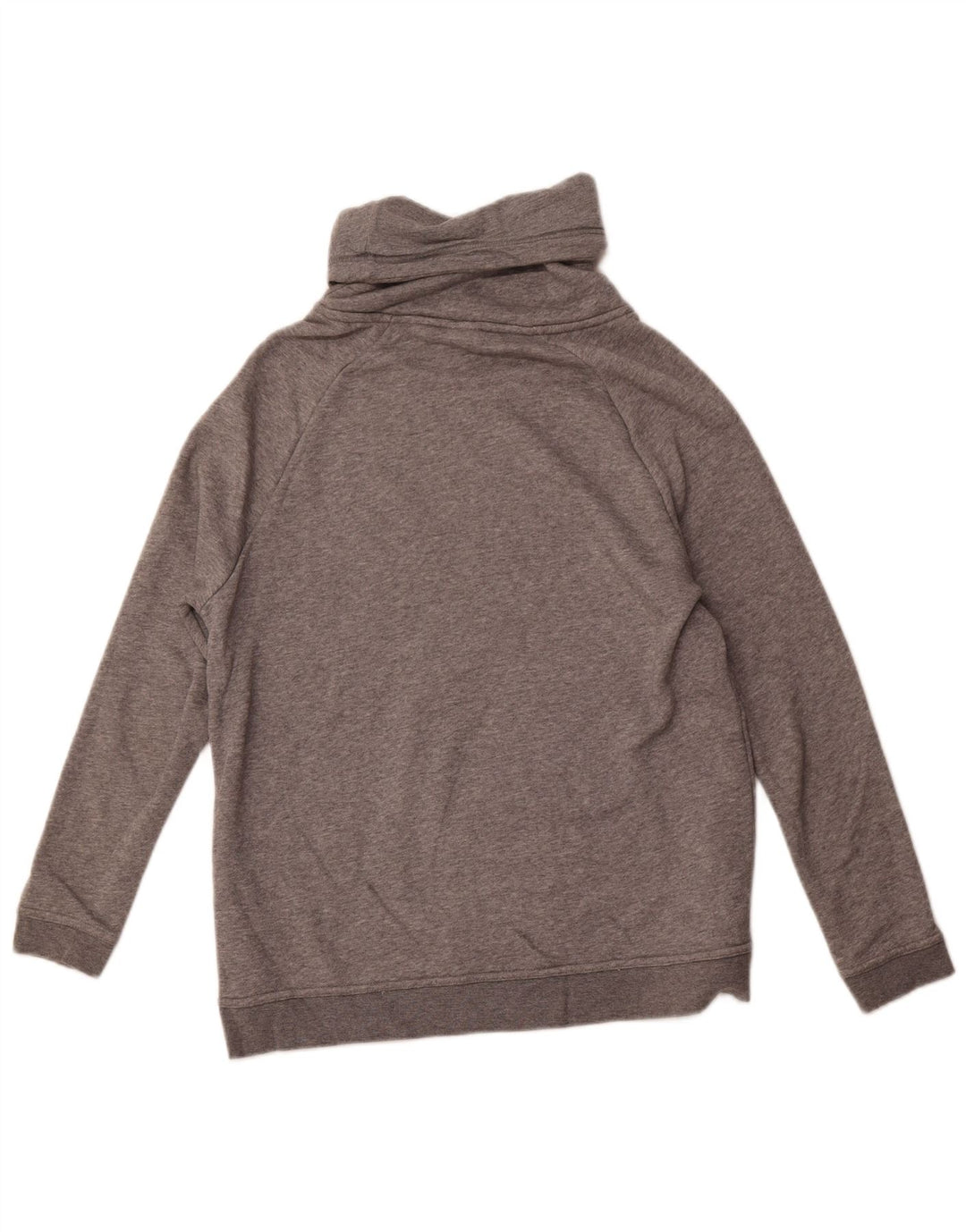 Felpa da donna NIKE con collo alto, maglione UK 14, cotone screziato grigio medio