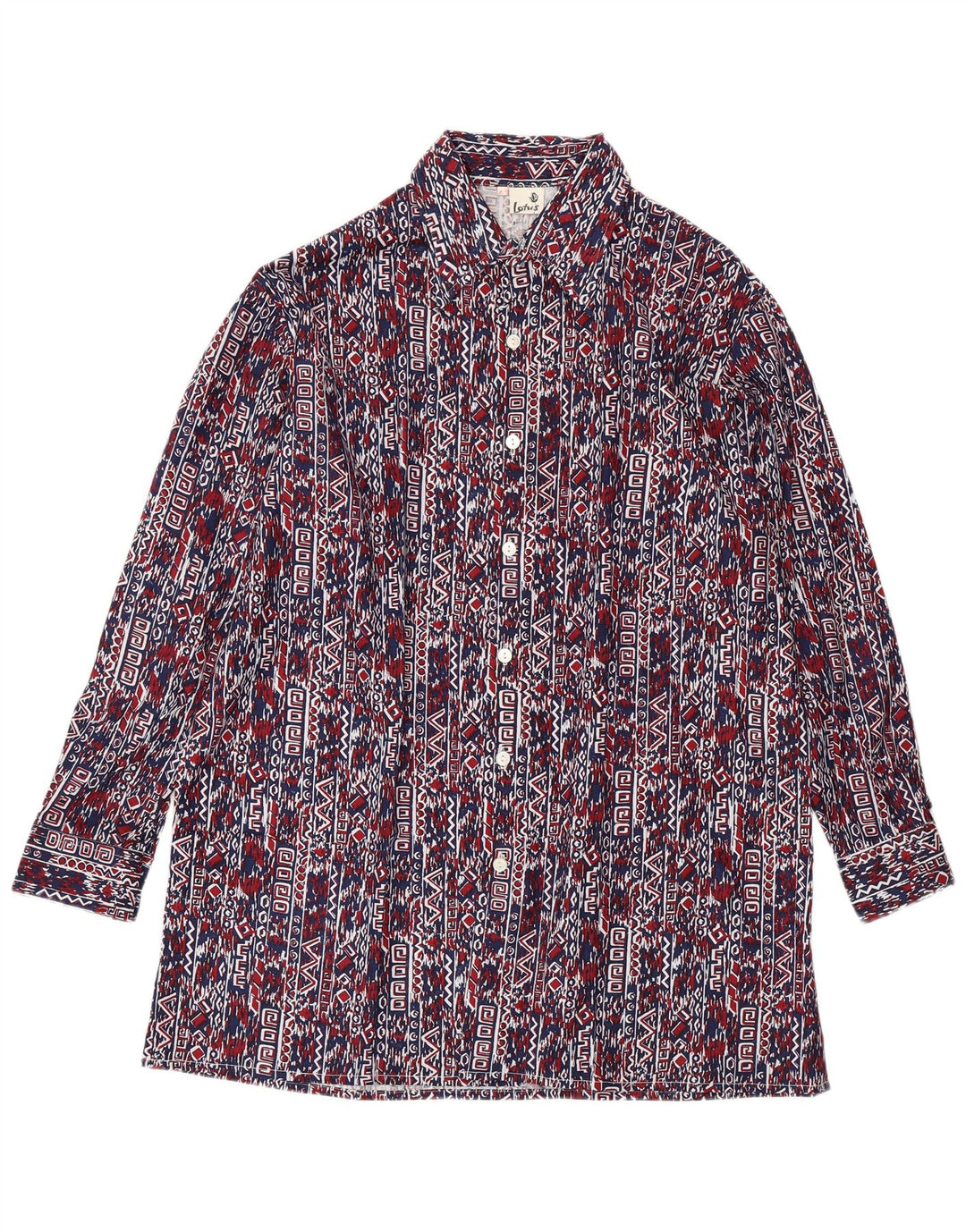 Camicia da uomo VINTAGE taglia 41 grande blu navy geometrico