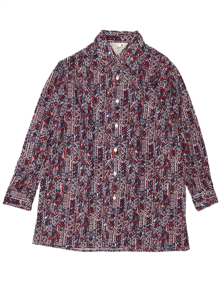 Camicia da uomo VINTAGE taglia 41 grande blu navy geometrico