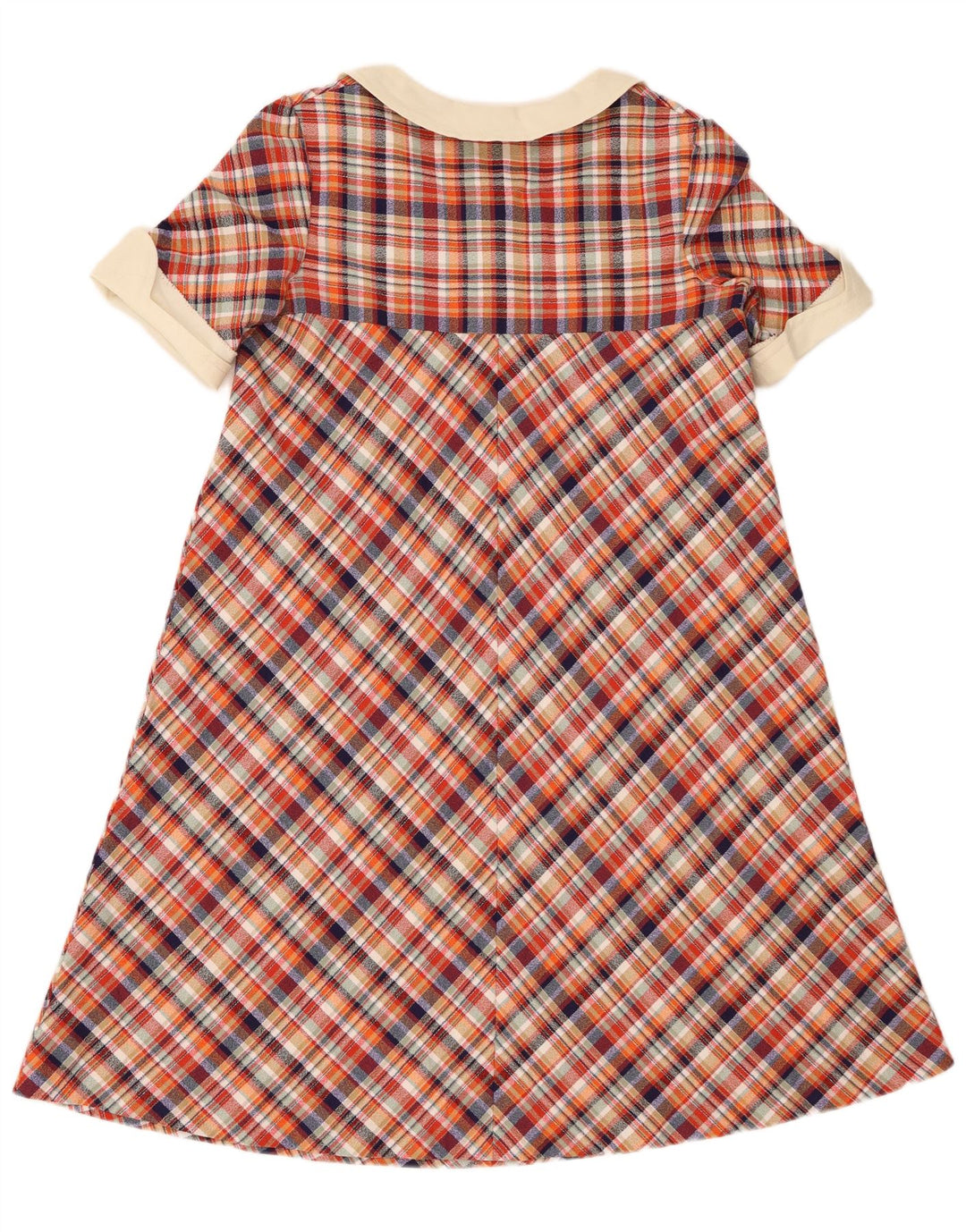 Abito vintage da donna a trapezio US 4 piccolo motivo a quadri rossi