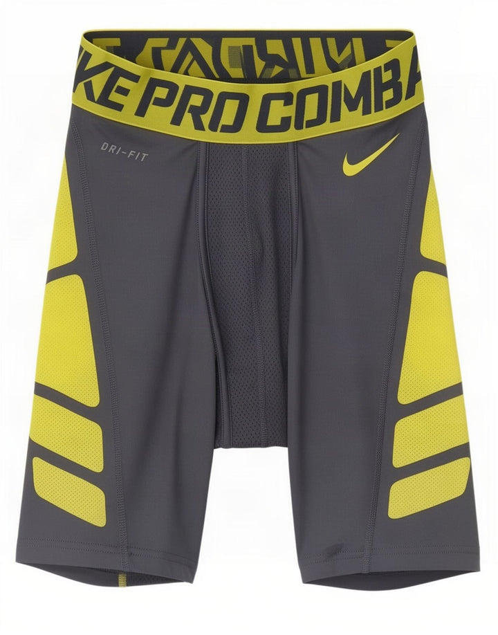 Pantaloncini sportivi Nike Pro Combat Graphic da uomo, grandi, in poliestere color block grigio
