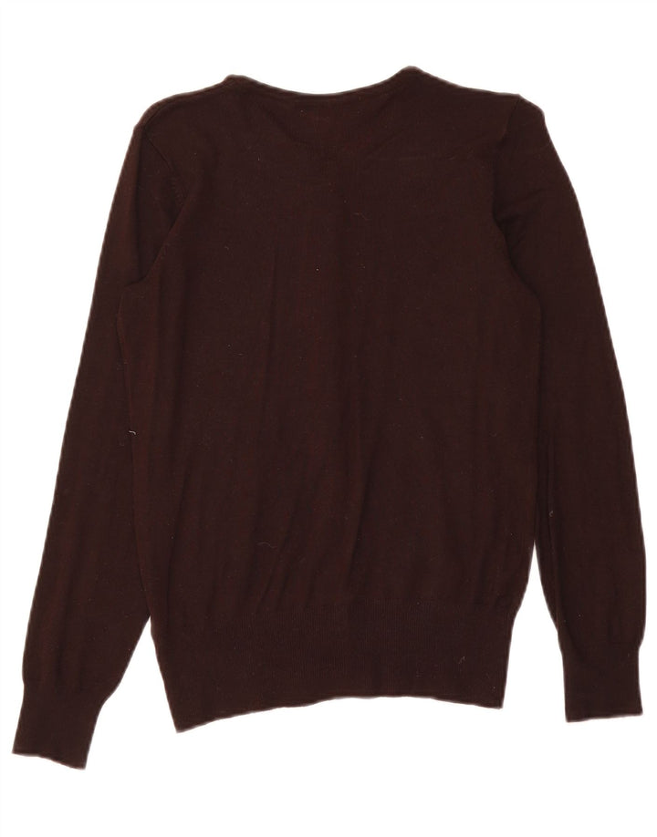 Maglione cardigan da donna Marks & Spencer UK 10 piccolo viscosa marrone