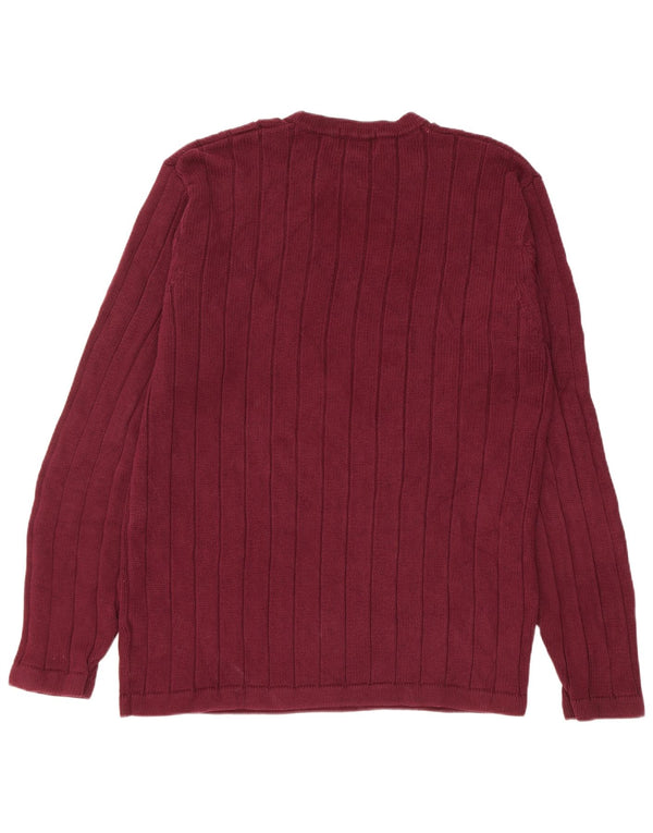 Maglione maglione girocollo alto da uomo Eddie Bauer in cotone bordeaux medio