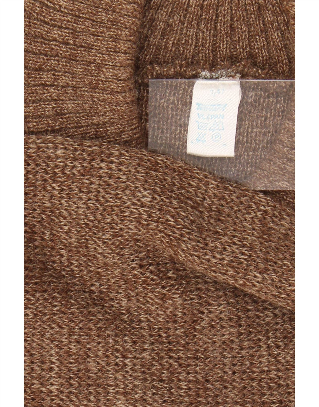 Maglione cardigan da uomo VINTAGE piccolo marrone screziato