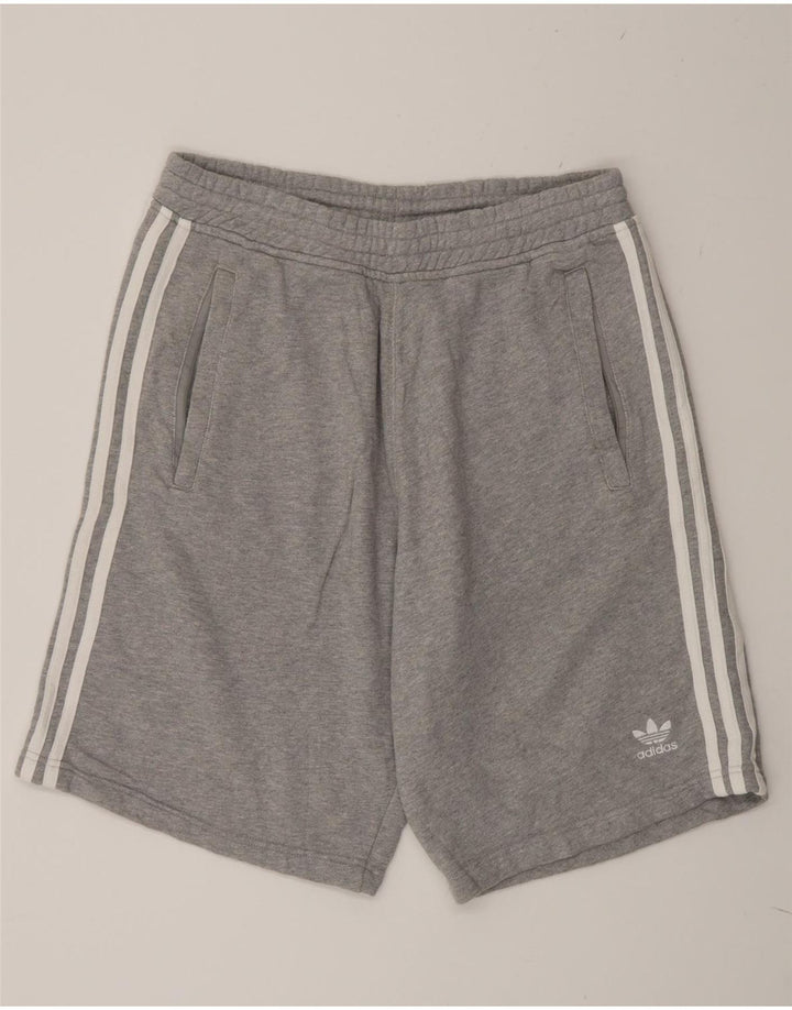 Pantaloncini sportivi da uomo Adidas in cotone grigio medio