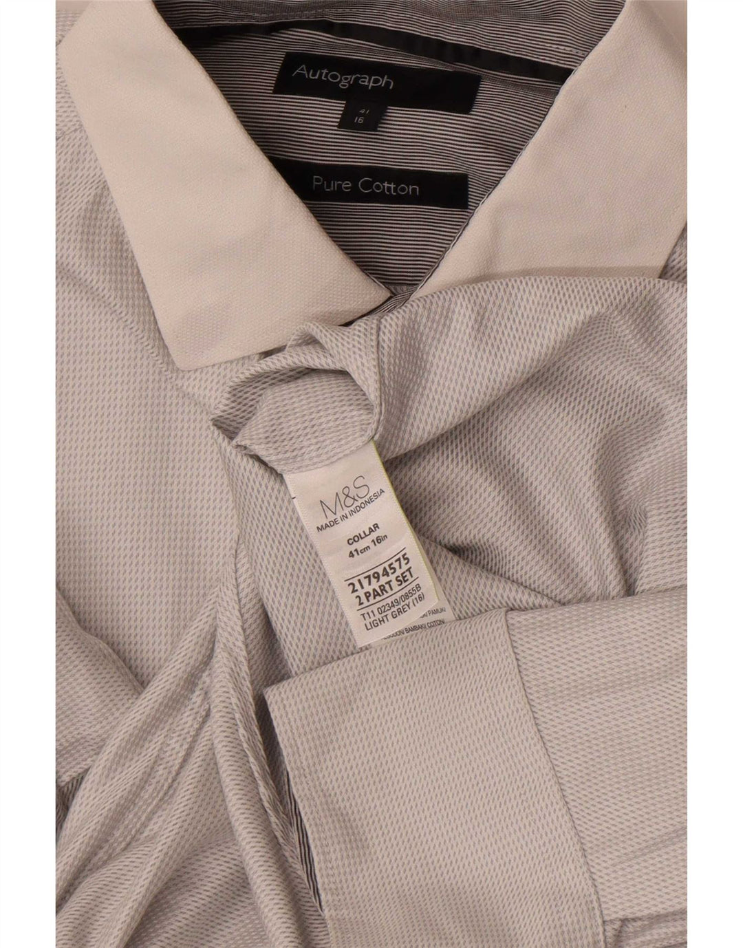 Camicia autografa da uomo Marks & Spencer taglia 41 cotone grigio medio