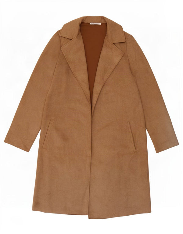 Soprabito aperto da donna Zara UK 10 piccolo poliestere marrone