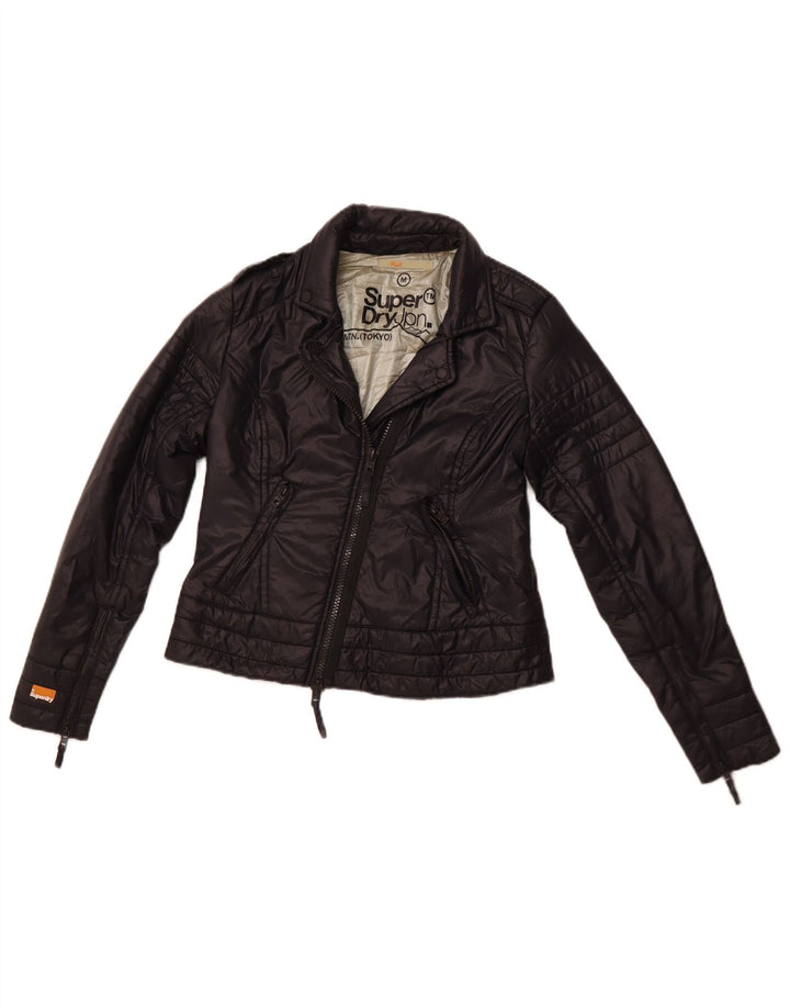 Giacca a vento corta da donna SUPERDRY UK 12 nylon nero medio