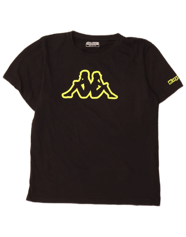 T-shirt grafica da uomo Kappa Top in cotone nero medio