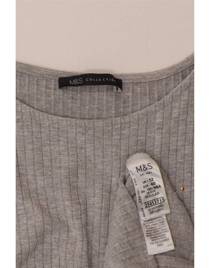 Abito aderente senza maniche da donna Marks & Spencer UK 12 Viscosa grigio medio