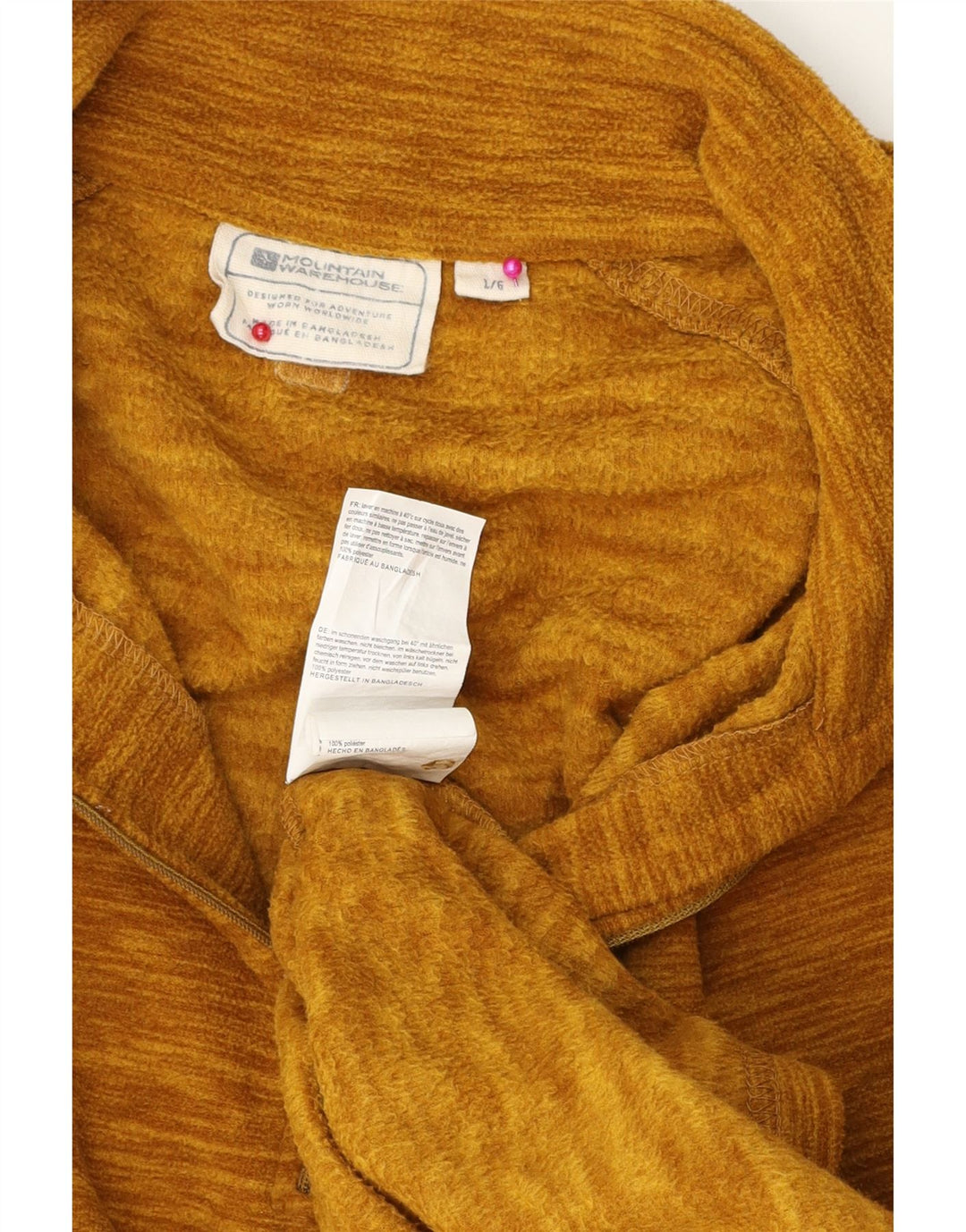 Mountain Warehouse Maglione in pile da uomo con zip e collo grande giallo screziato