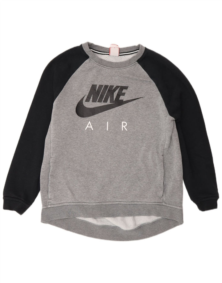 Felpa da donna Nike Air Graphic Felpa UK 14 Colorblock grigio medio