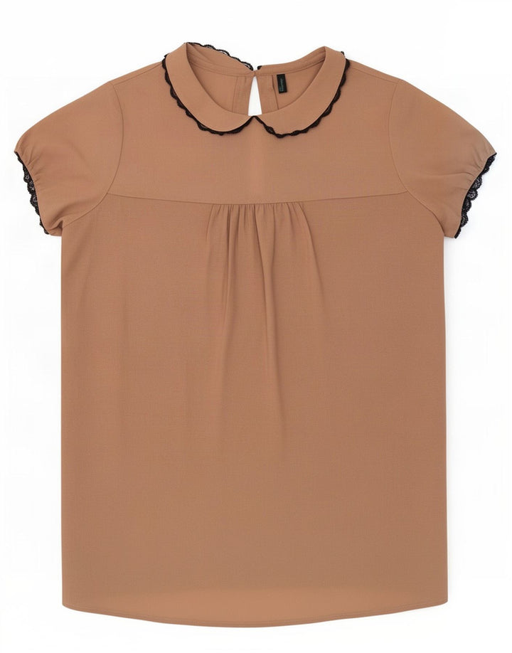 Camicetta da donna Benetton Top UK 10 Small Beige Poliestere