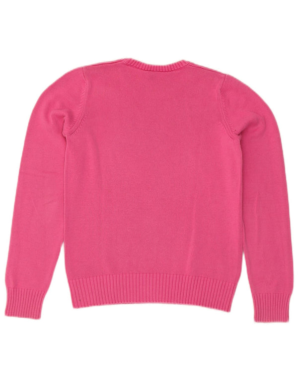 Maglione maglione girocollo con grafica da donna Benetton UK 4 XS Rosa