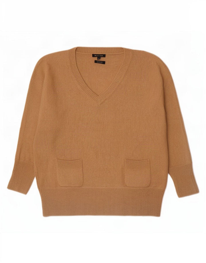 Maglione da donna con scollo a V Massimo Dutti UK 14 Lana beige medio