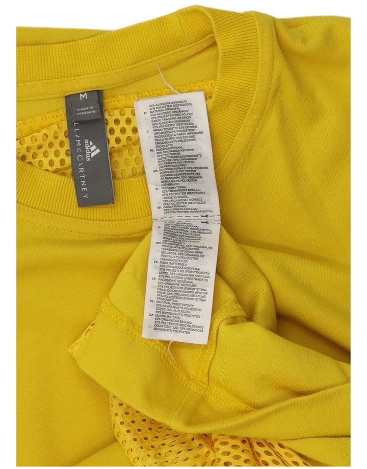 Top Adidas da uomo a maniche lunghe in cotone giallo medio