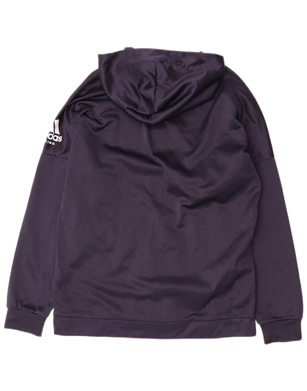 Adidas Womens Zip Hoodie Sweater UK 18 XL Navy Blue