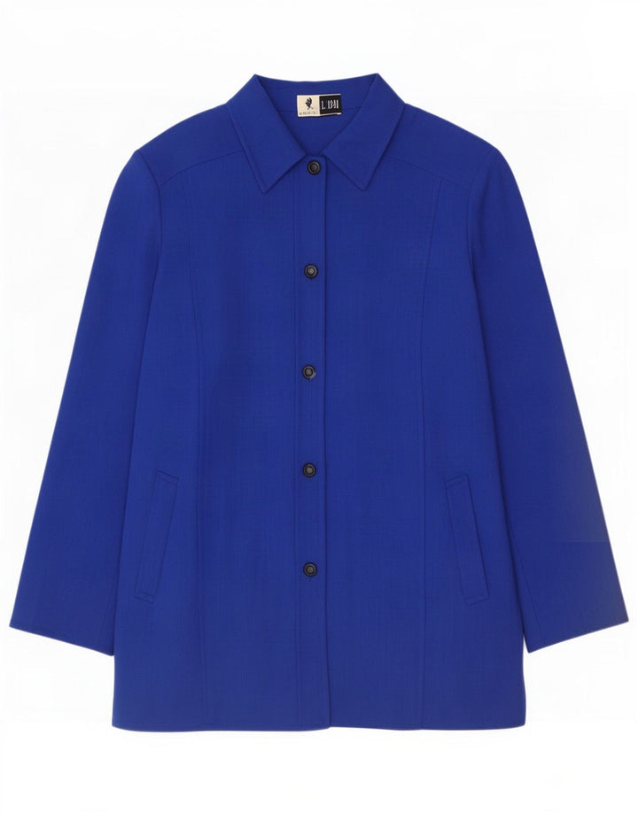 Giacca blazer vintage da donna a 5 bottoni IT 48 XL Lana vergine blu