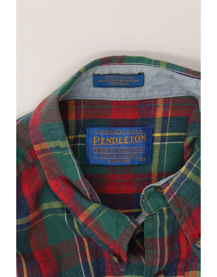PENDLETON Mens Short Sleeve Shirt Large Multicoloured Check Cotton